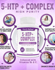 Premium 5-HTP Plus Supplement 250mg Maximum Strength - Sleep Aid, Mood Boost, Promotes Calm & Relaxation, Stress Management Support - Enhanced with Vitamin B6, Gluten Free, Non-GMO, 60 Veggie Caps