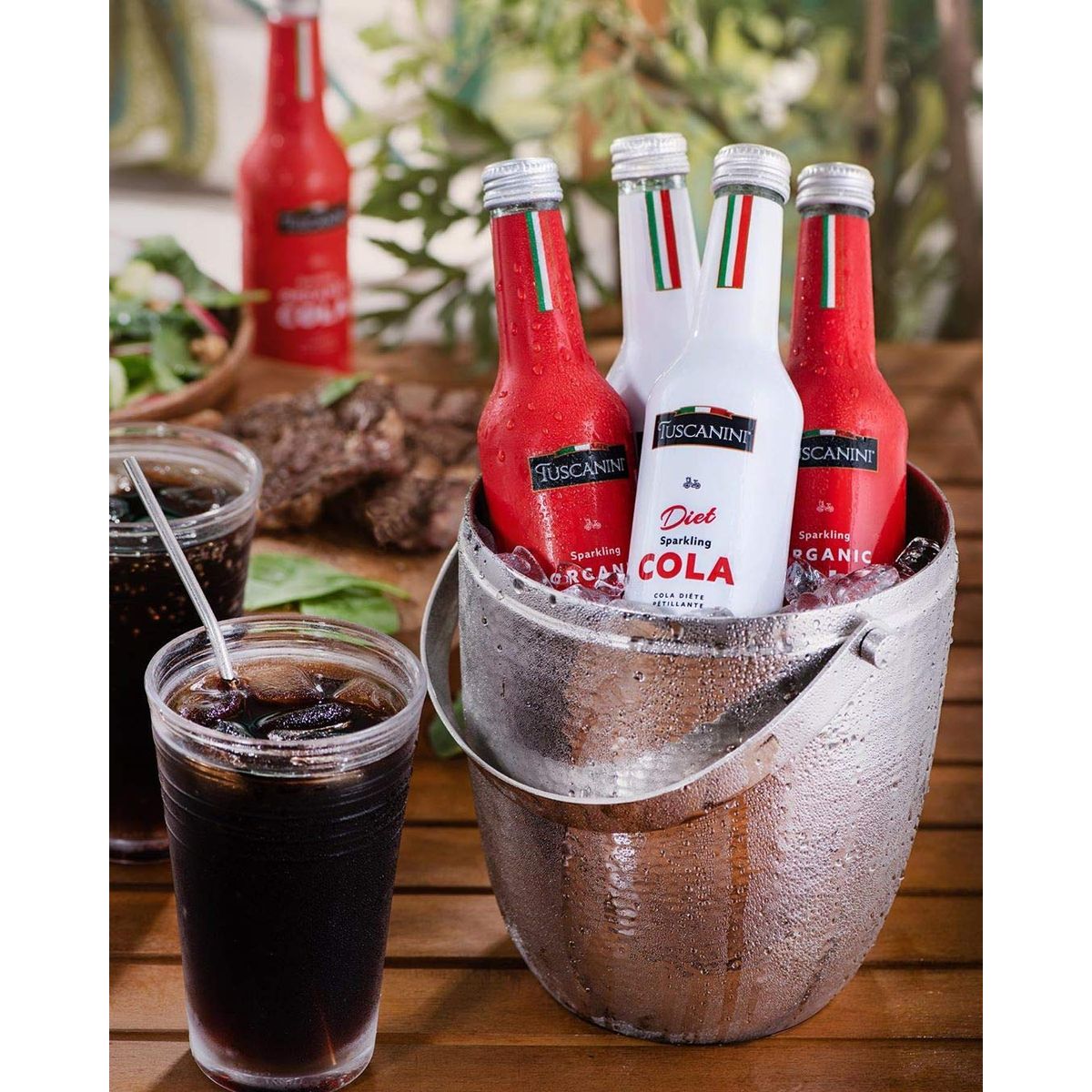 Tuscanini Italian Diet Cola Soda 93oz 6 Pack Naturally Caffeine Free Aspartame Free Elegant Glass Bottle Great Tasting No Preservatives