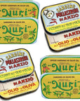 Seafood Aficionado Sardines Deluxe Quartet  8 Pack  NURI Portuguese Sardines and Pollastrini Italian Sardines Gift Pack  8 Cans 2 of Each Variety