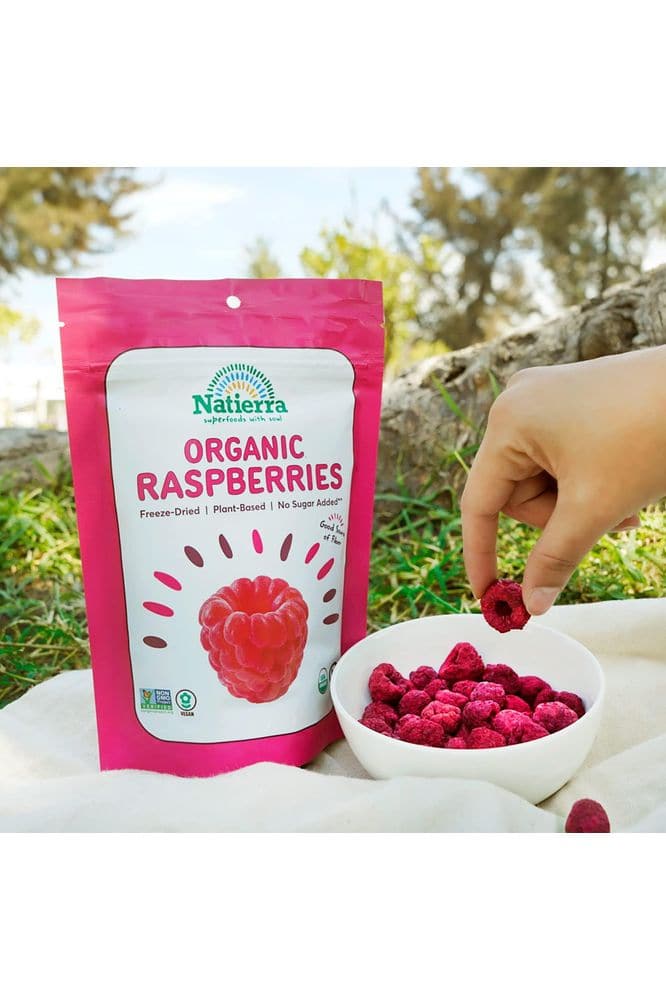 NATIERRA Nature&#39;s All Foods Organic Freeze-Dried Raspberries | Non-GMO &amp; Vegan | 1.3 Ounce