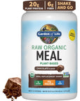 Garden of Life Raw Organic Meal Replacement Shakes  Chocolate Plant Based Vegan Protein Powder Pea Protein Sprouts Greens Probiotics Dairy Free All in One Shake for Women and Men 28 Servings