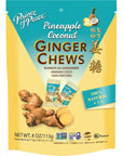 Prince of Peace Pineapple Coconut Ginger Chews  Candied Ginger  4 oz bag  Candy Pack  Natural Candy  Healthy Snack  Vegan and GlutenFree