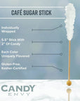 Candy Envy  18 ct Orange Cafe Sugar Sticks Rock Candy  Individually Wrapped  Orange Flavored