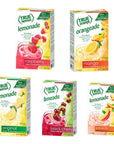 True Lime 7 flavor variety Pack WATERMELON AQUA FRESCA LIMEADE Original Lemonade Peach Black Cherry Raspberry  Mango Orange True Citrus Assorted Beverage Pack 7 boxes Red