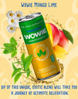 Wowie  Infused Sparkling Beverage for Stress and Anxiety Relief  AllNatural Low Calorie  Nonalcoholic  Herbal Adaptogens Drink  12oz Sleek Can