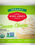 Miss Jones Baking Organic Buttercream Frosting, Perfect for Icing and Decorating, Vegan-Friendly: Cream Cheese (Pack of 1)