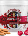 Earnest Eats Superfood Oatmeal with Cranberries  Almond  Flax Easy On the Go Cups Vegan Plant Based Protein NonGMO Gluten Free 6 pack