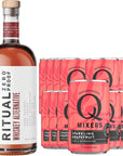 Ritual Zero NonAlcoholic Whiskey Alternative with 15 Pack of Q Mixers Sparkling Grapefruit for your favorite AlcoholFree Mixed Drink