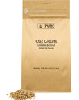 Pure Original Ingredients Oat Groats Whole Uncut  Hulless High in Protein Oat Kernels 5 Pound