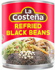 La Costeña Refried Black Beans 205 Oz Can Pack of 6