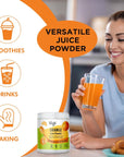 Vegs Orange Fruit Juice Powder  Freeze Dried  Cold Pressed Orange Fruit Juice Concentrate Flavoring Powder for Drinks Smoothies Baking Desserts Antioxidants Rich Sugar Free No Preservatives  14 oz