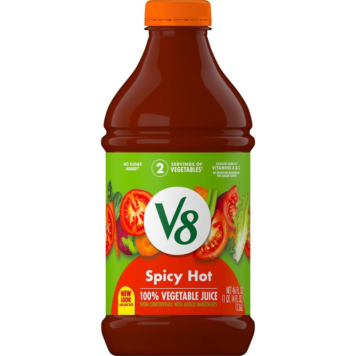 V8 Spicy Hot 100 Vegetable Juice 46 fl oz Bottle 6 Pack