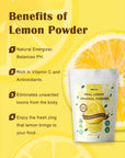 ORGFUN Original Lemon Powder Made with Real Lemons, Freeze Dried Juice Powder, Strong Fresh Lemon Flavor Great for Beverages, Smoothies, Baking 7.06 Oz