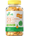 Carlyle Vitamin D3 Gummies for Kids | 1000 IU (25 mcg) | 180 Count | Vegetarian, Non-GMO, and Gluten Free High Potency Formula | Natural Pineapple Flavor | by Lil' Sprouts