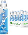 Karma Blueberry Watermelon Energy Water l Caffeinated Natural Energy Drink l Low Calorie Focus and Energy Boost 18 Fl Oz Pack of 12