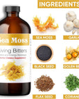 HERBOGANIC Seamoss Living Bitter 16oz  Natural Blend of Seamoss Garlic Black Seed and Bitter Melon to Support Skin Health and Heart Health