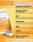 Dr. Berg's Vitamin D3 K2 Supplement w/MCT Oil - Includes 10,000 IU of Vitamin D3, 100 mcg MK7 Vitamin K2, Purified Bile Salts, Zinc & Magnesium for Ultimate Absorption - 120 Capsule