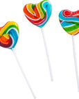 Heart Rainbow Lollipops Individually Wrapped Bursting with Fruity Flavor Great Swirl Lollipops for Kids Birthday Parties Valentines Lollipop Party Favors and Cake Toppers By 4YoreElves Pack of 24