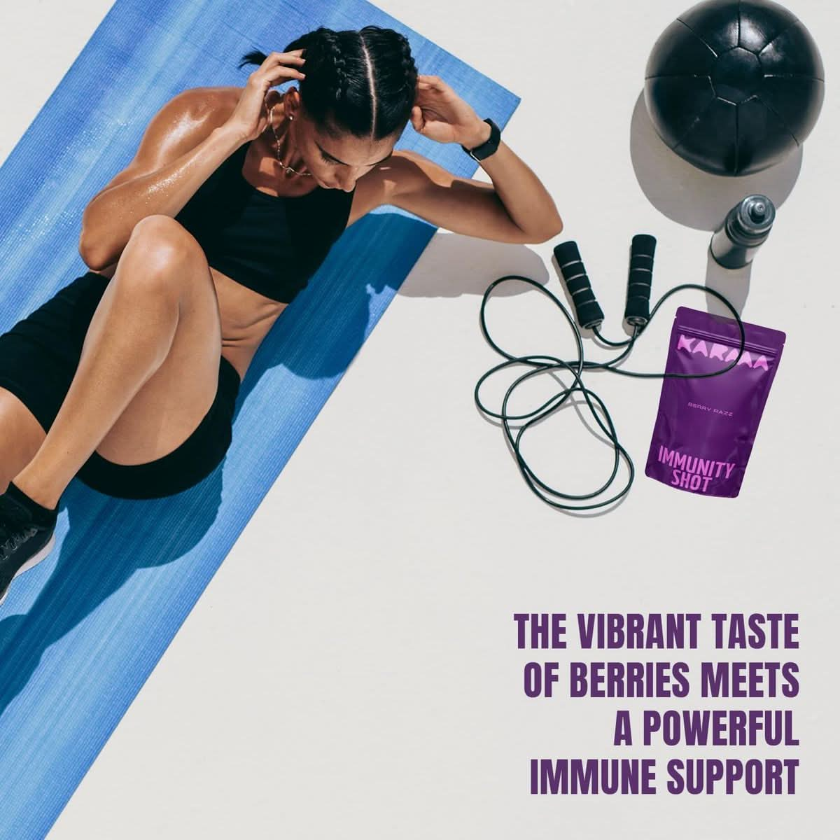 Karma Nutrition Immunity Shot in Berry Razz Flavor  Enhanced with Echinacea for Immune Support  Skin Health  Elderberry Turmeric Vitamins C B12 D  Convenient  Delicious Wellness Boost