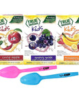 True Lemon Kids Variety 1 of each Crisp Apple Groovy Grape Strawberry Banana 10 Count Pack of 3 with By the Cup Mood Spoons