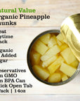 Natural Value Organic Pineapple Chunks14 oz pack of 4 Gluten Free Vegan GMO Free BPA Free No sugar added