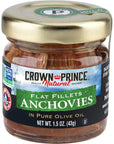 Crown Prince Natural Flat Fillets of Anchovies in Pure Olive Oil 15Ounce Jars Pack of 18