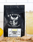 Revival Tea Company Lemon Ginger Tonic  Caffeine Free Herbal Tea Blend with Lemongrass and Ginger  24 Tea Bags