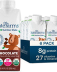 KATE FARMS Organic Kids Nutrition Shake Chocolate 8g protein 27 Vitamins and Minerals Meal Replacement Protein Shake Gluten Free NonGMO 845 oz 6 Pack