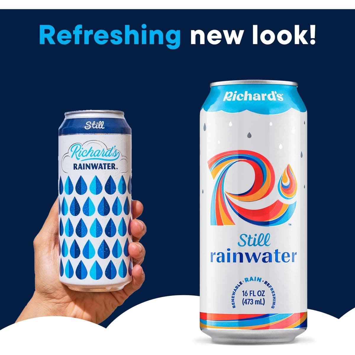 Richards Rainwater Still Canned Water 100 Rain Naturally Purified Drinking Water 16 fl oz Aluminum Cans Pack of 12