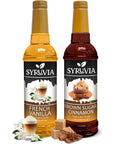 Syruvia Coffee Syrup Variety Pack  French Vanilla  Brown Sugar Cinnamon GlutenFree Kosher 254 fl oz Bottles  Enhance Your Coffee Experience with Premium Flavoring Syrups