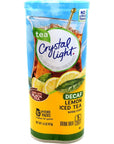 Crystal Light Decaf Iced Tea Drink Mix Natural Lemon Flavor 12Quart 15Ounce Packages Pack of 4