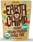 EarthChimp Organic Vegan Protein Powder - 26 Servings, 32 Oz - with Probiotics & Digestive Enzymes - Plant Based, Dairy Free, Non GMO, Gluten Free, Gum Free (Vanilla)