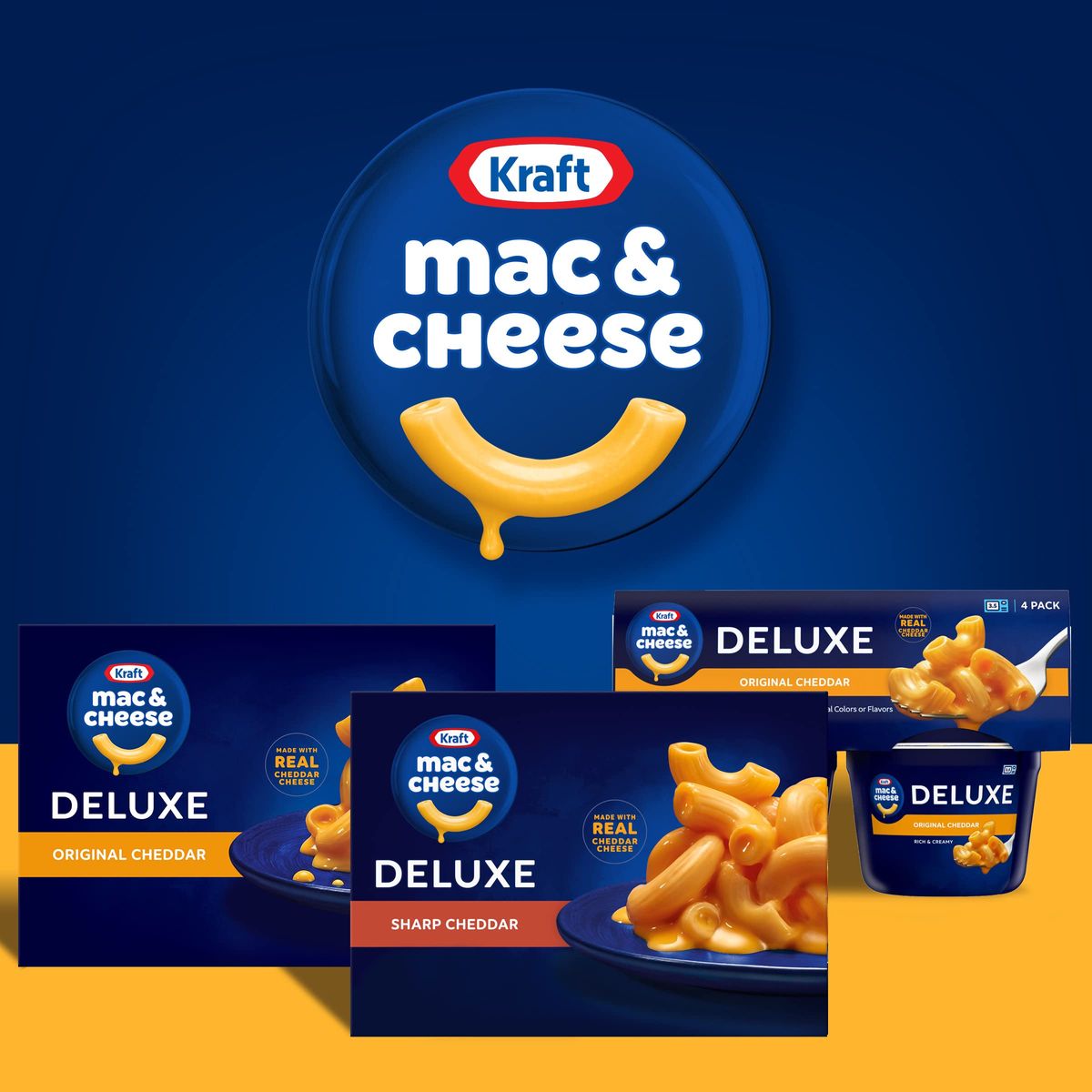 Kraft Deluxe Sharp Cheddar Macaroni  Cheese Dinner 14 oz Box