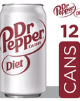 Diet Dr Pepper Soda 12 fl oz cans Pack of 12