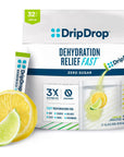 DripDrop Hydration - Zero Sugar Electrolyte Powder Packets Keto - Lemon Lime - 32 Count