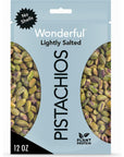 Wonderful Pistachio No Shells, Roasted and Lightly Salted Nuts, 12 Ounce Resealable Bag, Protein Snack, On-the Go, Individually Wrapped Healthy Snack (12 oz)