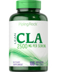 Piping Rock CLA Supplements 2500 mg | 100 Softgels | Conjugated Linoleic Acid from Safflower Oil | Non-GMO, Gluten Free