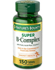 Nature's Bounty Super B Complex with Vitamin C & Folic Acid, Immune & Energy Support, 150 tablets