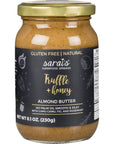 Sarais Truffle Honey Almond Butter, Silky Smooth, Paleo, Vegan, Gluten Free, 8.11 ounce