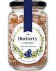 Gourmanity Blueberry Flavor Honey Lozenges Made with Real Honey and Natural Blueberry Flavor Luxury French Honey Candy Great Soothing Throat Lozenges 88oz Jar