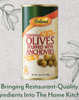 Roland Foods Manzanilla Olives Stuffed with Anchovies 1 Pound 9 Ounce Can Pack of 2