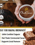 Ohm Pure Cacao Powder  Unsweetened Organic Cacao Powder  Natural Iron  Magnesium Supplement  Brownie Mix Raw Cocoa Powder Vegan Hot Chocolate Mix 33 Servings 7oz