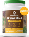 Amazing Grass Greens Blend Superfood: Super Greens Powder Smoothie Mix with Organic Spirulina, Beet Root Powder, Chlorella, Prebiotics & Probiotics, Chocolate, 100 Servings (Packaging May Vary)