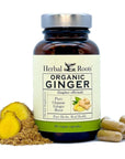 Herbal Roots Ginger Supplement - 1,200 mg - 60 Vegan Capsules