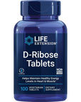 Life Extension D-Ribose Tablets - RIBOSE Supplement for Heart Health, Cellular Energy and Exercise Recovery Support - Gluten-Free, Non-GMO, Vegetarian - 100 Tablets