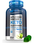 Herbtonics Keto Apple Cider Vinegar Gummies - Digestion & Detox Support - Sugar Free Keto BHB Advanced Formula for Metabolism Boost - Raw ACV with The Mother - 60 Apple Flavor Gummies