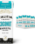 Califia Farms  Coconut Barista Blend Coconut Milk 32 oz Pack of 6 Shelf Stable Dairy Free Plant Based Vegan Gluten Free Non GMO Creamer