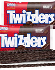 Twizzlers Twists  Chocolate Flavored Chewy Candy  12 ounce bags  Pack of 2  Low Fat Snacks  Delicious for anyone and anywhere