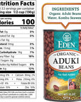 Eden Organic Aduki Beans Azuki Adzuki NonGMO No Salt Added Red Beans Macrobiotic 15 oz Can 12Pack Case