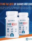 Clinical Effects Carb Resist - Carb Blocker with Vitamin C - 60 Capsules - Ideal for Keto or Low Carb Lifestyle - Supports Heart Health and Weight Management - Plant-Based